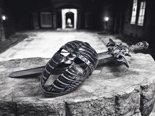 Kit Medieval Espada E Mascara Guerreiro De Combate Jr0610 Cor Prata