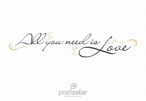 Imagem 2 de 2 de Adesivo De Parede Quarto Casal - All You Need Is Love