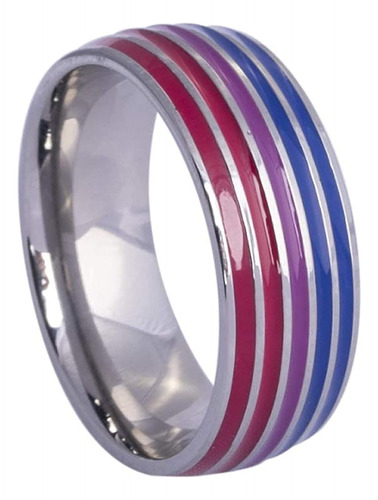 Anillo De Ajuste Cmodo De Acero Pride Bisexual Inoxidable LG