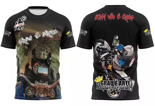 Camisa De Grupo De Moto Grau É Arte 244 Não É Crime