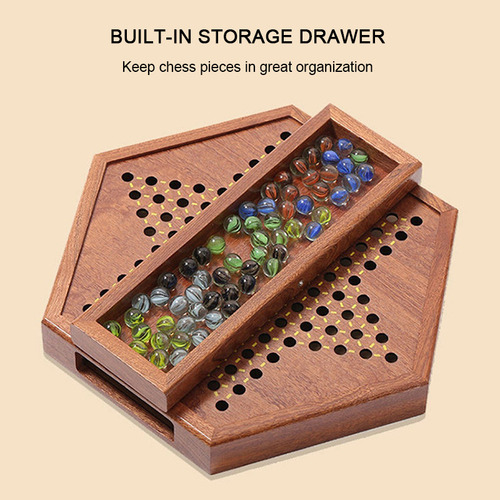 Juego De Damas Chinas De Madera Con Cajón De Almacenamiento