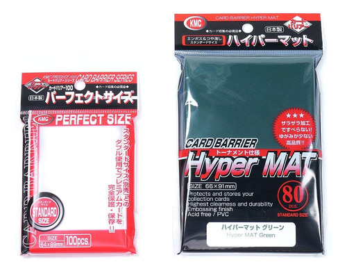 Kmc Hyper Mat Manga Verde (80-pack) + 100 pochettes Tarjeta 