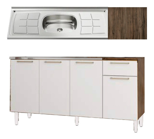 Bajo Mesada Armario Mueble Cocina 4 Puertas + Mesada LG