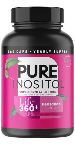 Imagen 5 de 5 de Inositol De 360 Capsulas 360 Dias | Life Pure Inositol 360+ Sabor Sin Sabor (360 Capsulas)