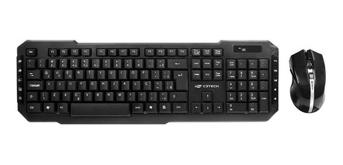 Combo Teclado E Mouse C3 Tech Sem Fio Preto - K-w40bk