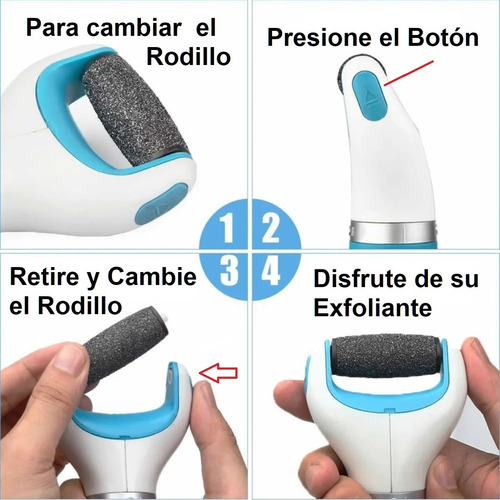 8 Repuesto Rodillo Pulidor Exfoliador Pédico Saca Dureza
