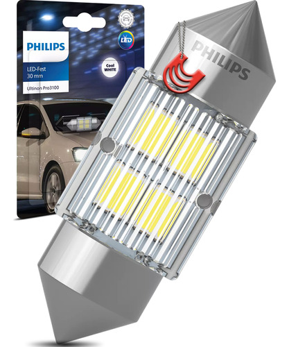 Lâmpada Led Torpedo 30mm Porta-luvas Super Branca Philips