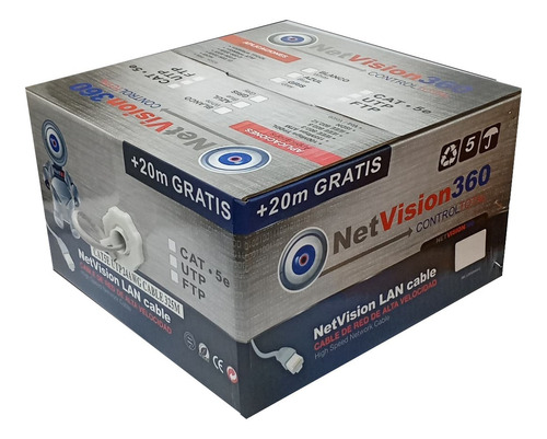 Bobina Cable Utp Netvision Cat5e 305 Mts +20mts Gratis Cca