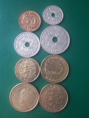 Dinamarca 1994 Lote X 8 Monedas, Diferentes Valores