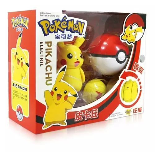 Brinquedo Pokemon Pikachu Na Pokebola Boneco Articulado no Shoptime