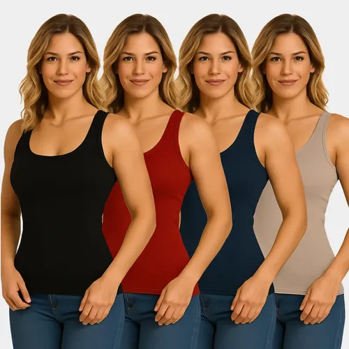 Kit 4 Blusa Feminina Kambuata Alça Larga Despojada