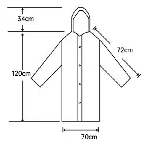 Capa Portátil For Con Capucha Capa Lluvia Tipo Manga