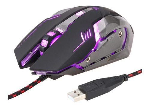 Mouse Gaming 6d Tj-10 Usb Pc Laptop Win Mac Gamer Rgb Led