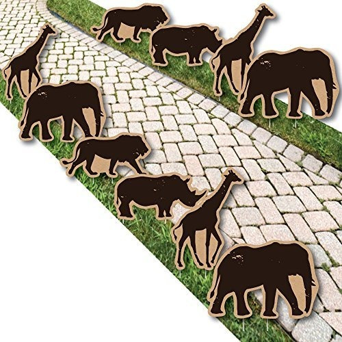 Safari Salvaje - Decoraciones De Cesped De Jirafas, Elefant