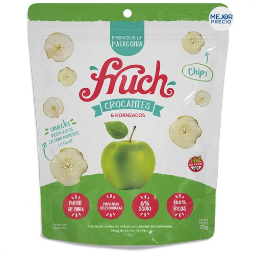 Manzana Verdes Deshidratada Fruch Fruta Sin Tacc Crocantes