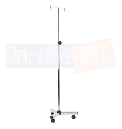 Imagen 5 de 8 de Porta Suero Tubular Doble Altura Ajustable Con Ruedas Tripie