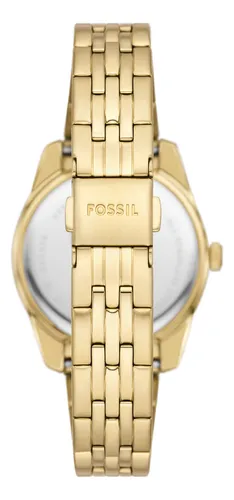 Reloj Mujer Fossil Scarlette De Acero Inoxidable2 Correa Dorado