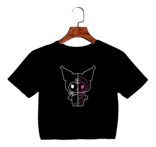 Crop Top - Kuromi Skull  Sanrio Kawaii Japon Aesthetic