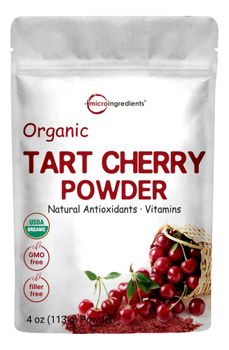 Micro Ingredients Tart Cherry Polvo Antioxidante 4oz Sabor Cereza