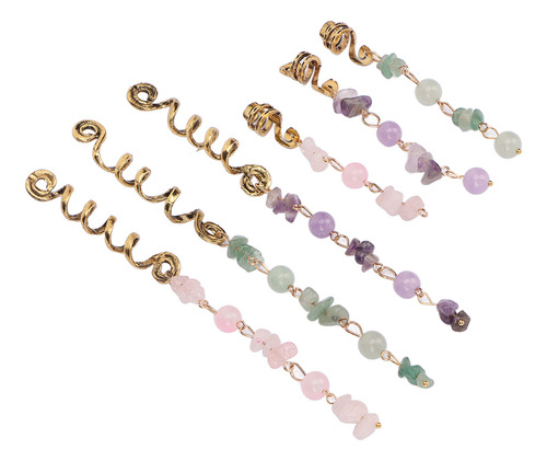 Juego De 6 Piezas De Joyas Para Rastas, Color Verde, Rosa Y