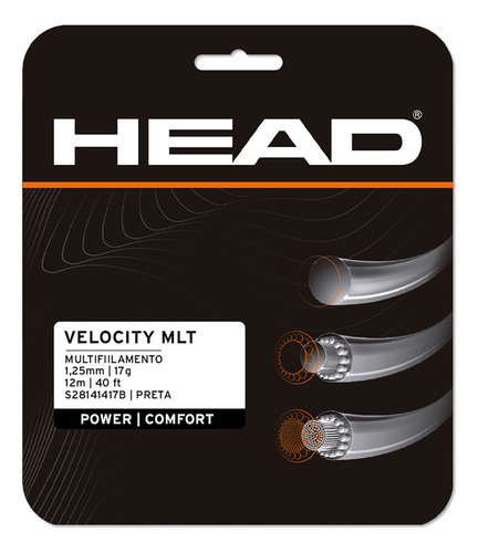 Set Head Dld De Corda Velocity Mlt 17 - Preta