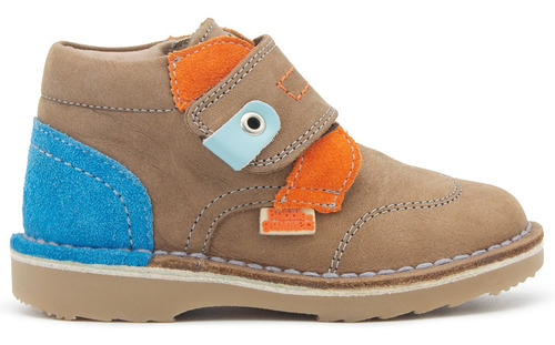 Bota Niño Bubble Gummers Dolar Cafe/azul Piel (13-17) 