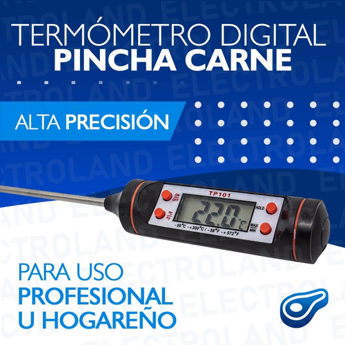 Imagen 2 de 10 de Termometro Digital Pincha Carne Y Otros Alimentos -50 A 300°