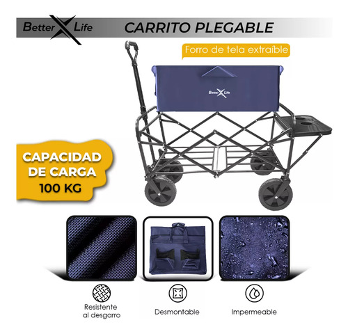 Coche De Playa Para Acampar Al Aire Libre Con Asa Ajustable