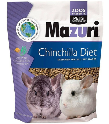 Imagen 1 de 3 de Mazuri Chinchilla 1 Kilo Alimento Premium 1.13kg - Aquarift
