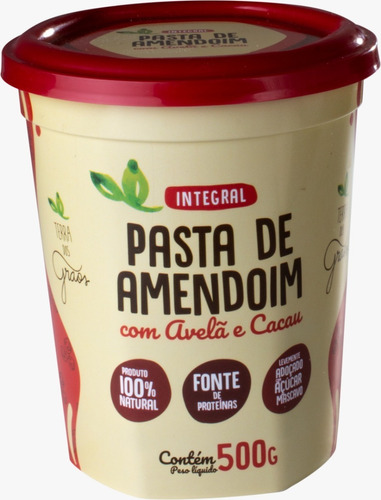 Pasta De Amendoim Integral Com Cacau E Avelã - 500 G