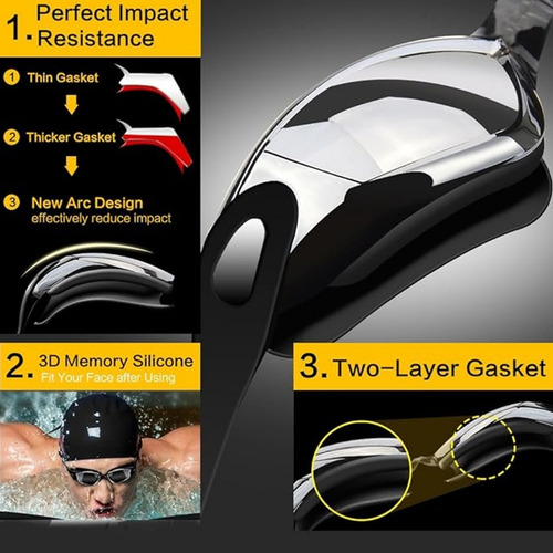 Para Kit De Natación ,gafas Ajustables Con Protección Uv