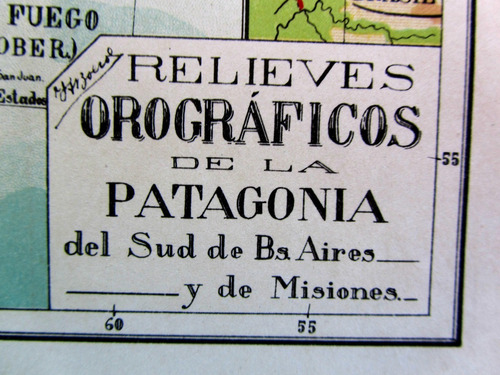 Mapa Relieves Orograficos De La Patagonia Bs As Plano 1935