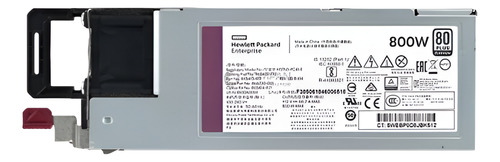Fonte Hpe 800w Dl360 G10 Dl380 Ml110 Ml350 Dl385 G10 865412