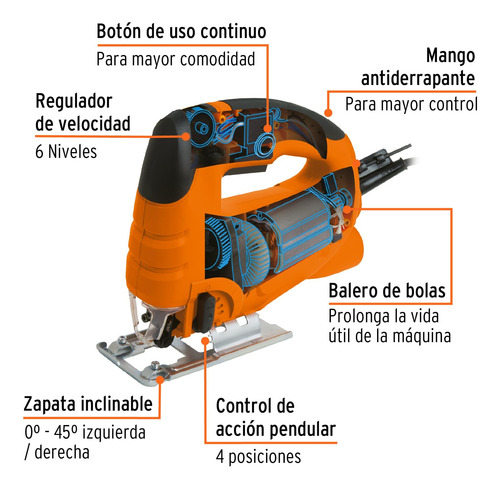Sierra Caladora 550w + Juego De 16 Seguetas, Truper