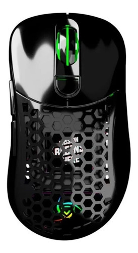 Mouse gamer de juego inalámbrico recargable VSG  Aquila Fly negro brillante
