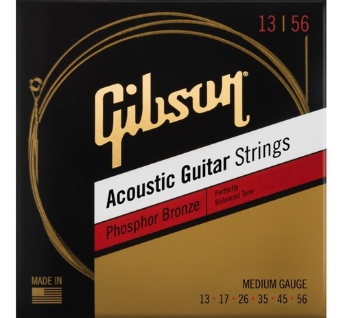 Gibson Cordas Violão De Aço 013.056 Phosphor Bronze Medium