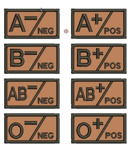 Parche Bordado Grupos Sanguineos