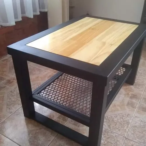 Mesa De Hierro Y Madera