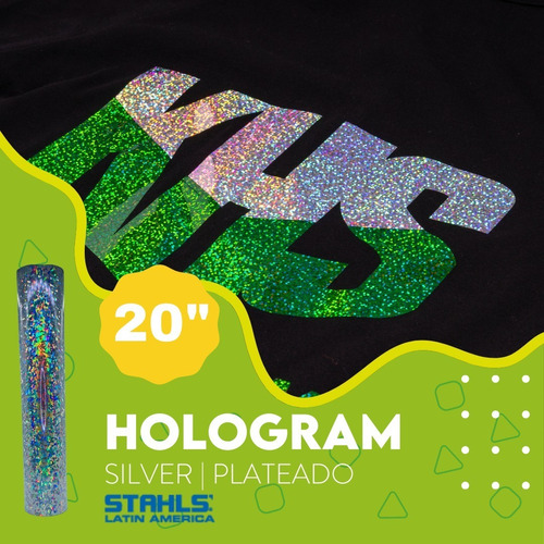 Vinil Térmico Textil Hologram  Silver / Plata - 1 Metro