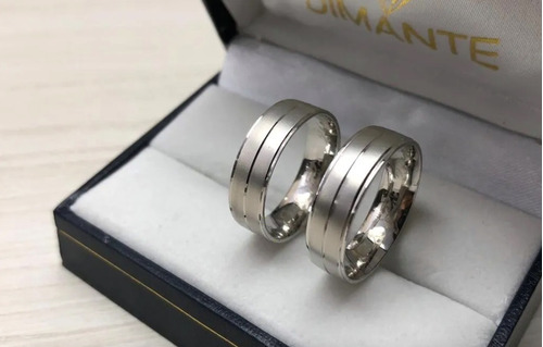 Anillos De Boda Oro Blanco 10k 6mm Confort Ligth Comodidad