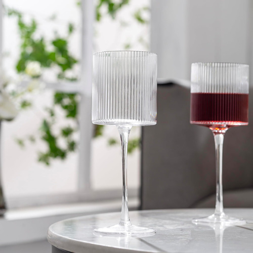 Juego De 4 Copas De Vino Cuadradas, Elegantes Copas De Vino