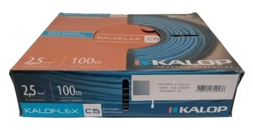 Cable Unipolar Kalop Normalizado Iram 2.5mm Rollo 100 Metros