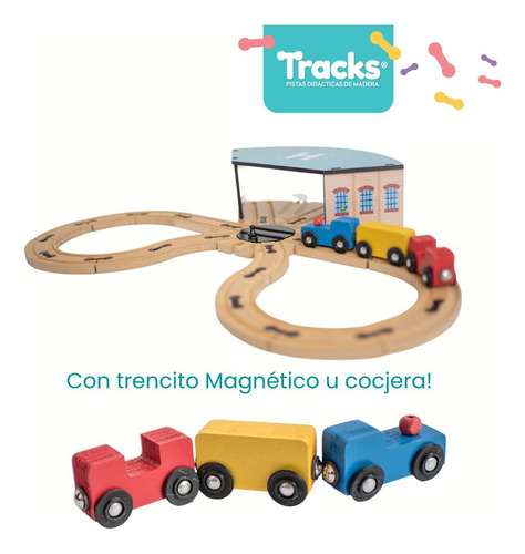 Tracks Pistas Circuito Con Cochera Y Tren Magnetico Extensib