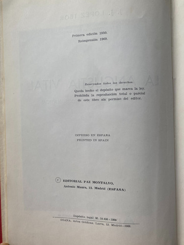 Libro La Angustia Vital - J J L Lopez Ibor - Psiquiatría (Usado)