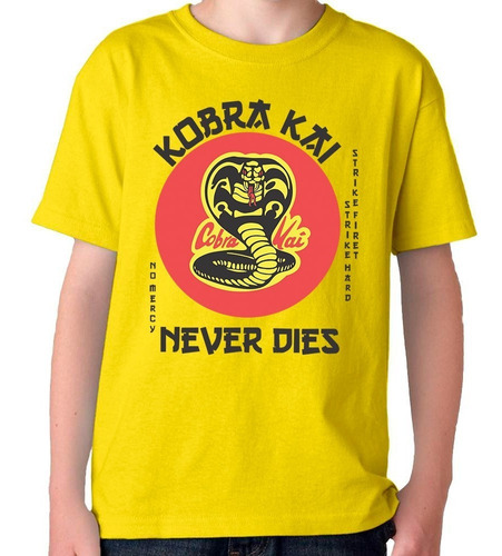 Remera Camiseta Cobra Kai Karate Kid Para Niños 3 Colores