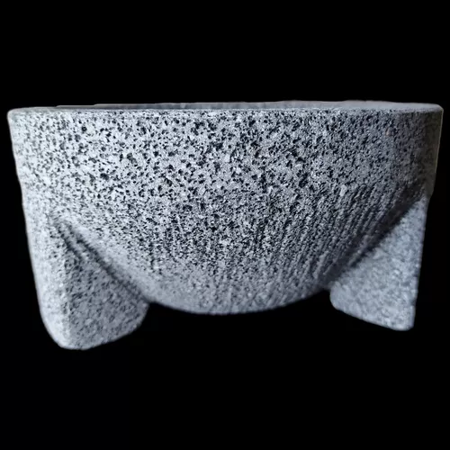 MOLCAJETE/MORTERO MEXICANO DE PIEDRA VOLCÁNICA DE 18 CM DIÁMETRO 