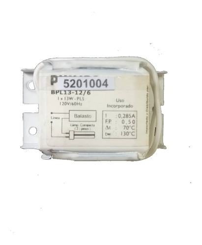 Balastro Para Bombillo Plc De 12w Philips. 5201004