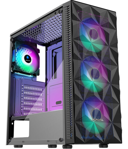 Carcasa Para Pc Con 4 Ventiladores Rgb Atx Para Juegos Malla