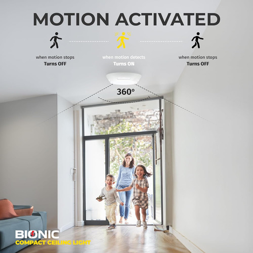 Luz De Techo Con Sensor De Movimiento, Funciona Con Pilas, 3