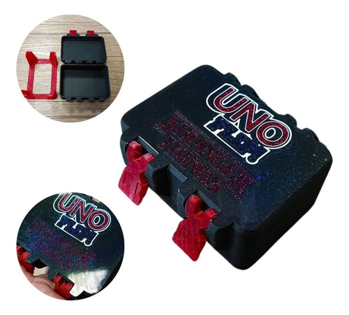 Caixa Jogo De Cartas Uno Flip Stranger Things Protetor Box